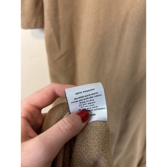 Dudley Stephens XL Duncan Terry Fleece Dress Midi Slit Fleece Brown Shift - Picture 6 of 6